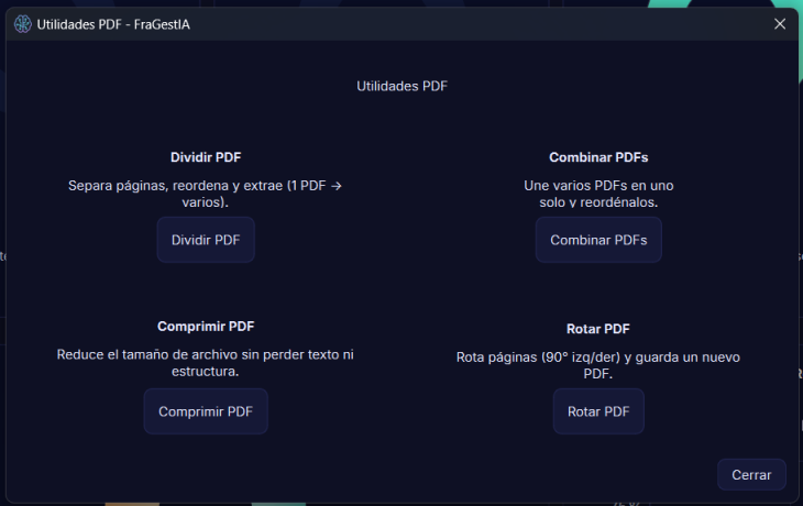 Utilidades PDF de FraGest IA